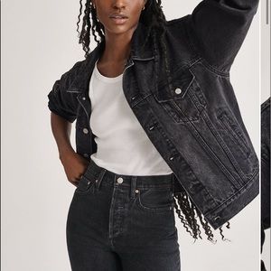 Denim forum boyfriend jacket xxs